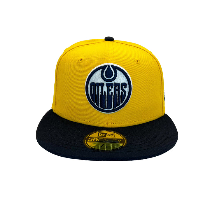 Edmonton Oilers New Era Yellow & Navy City Collection 59FIFTY Fitted Hat