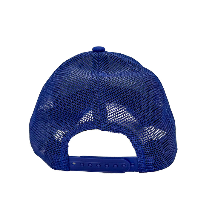 Edmonton Oilers Kids New Era Blue Sparkle 9FORTY Trucker Snapback Hat