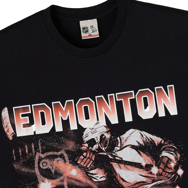 Edmonton Oilers October's Very Own OVO x NHL Black Retro Graphic T-Shirt