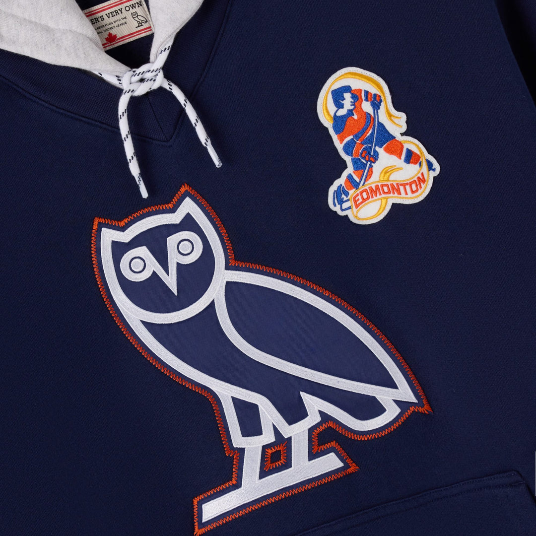 Edmonton Oilers October's Very Own OVO x NHL Navy Stripe Hoodie