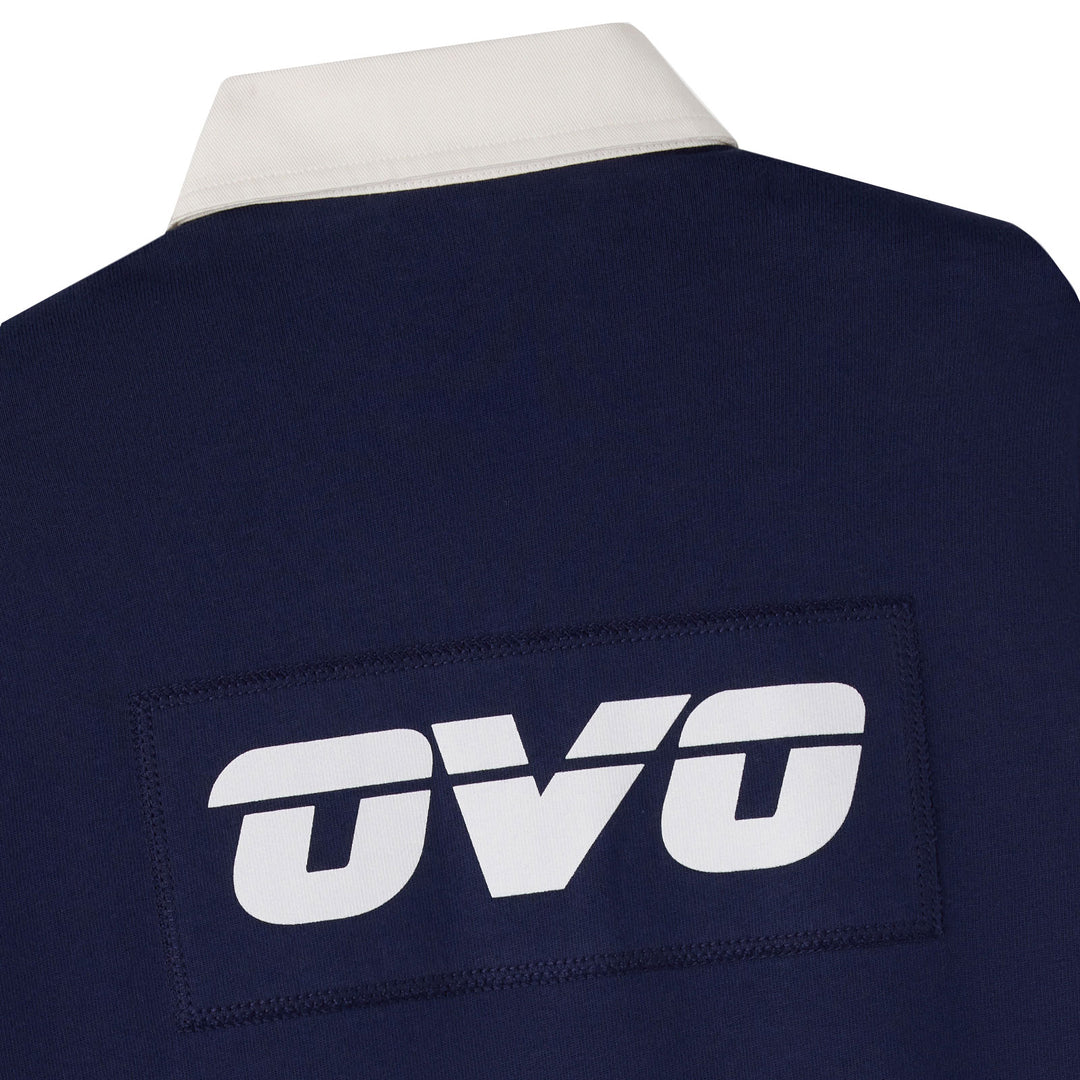 Edmonton Oilers October's Very Own OVO x NHL Navy Rugby Polo Sweatshirt