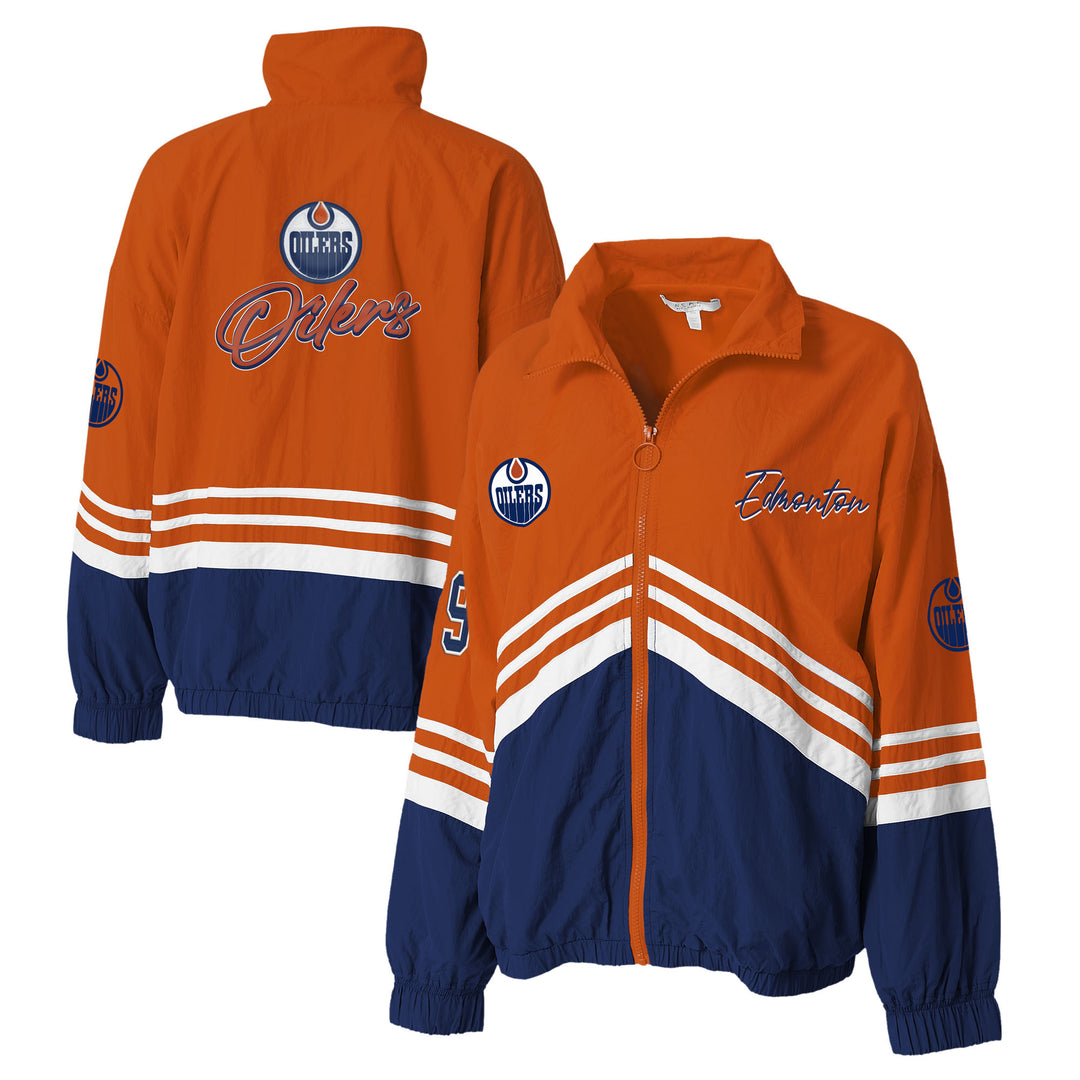 Edmonton Oilers Women's WEAR by Erin Andrews Vintage Windbreaker Jacket