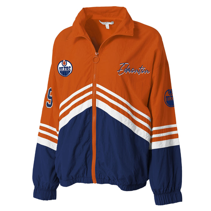 Edmonton Oilers Women's WEAR by Erin Andrews Vintage Windbreaker Jacket