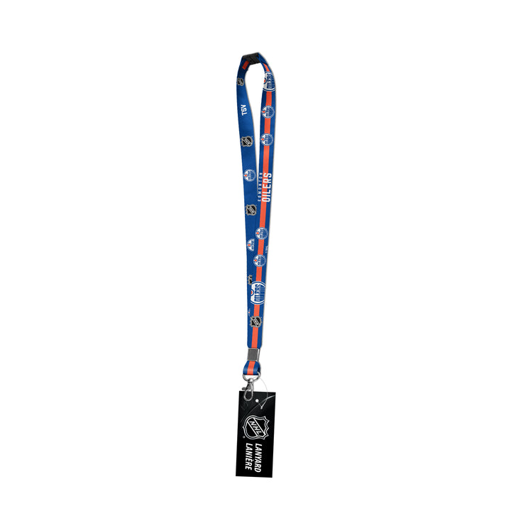 Edmonton Oilers Orange Stripe Sublimated Lanyard