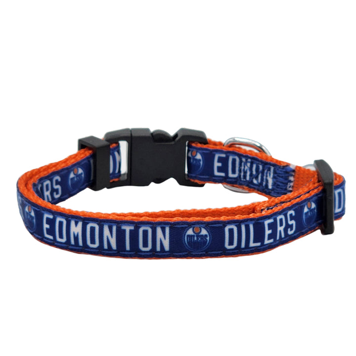 Edmonton Oilers Pets First Blue Satin Cat Collar