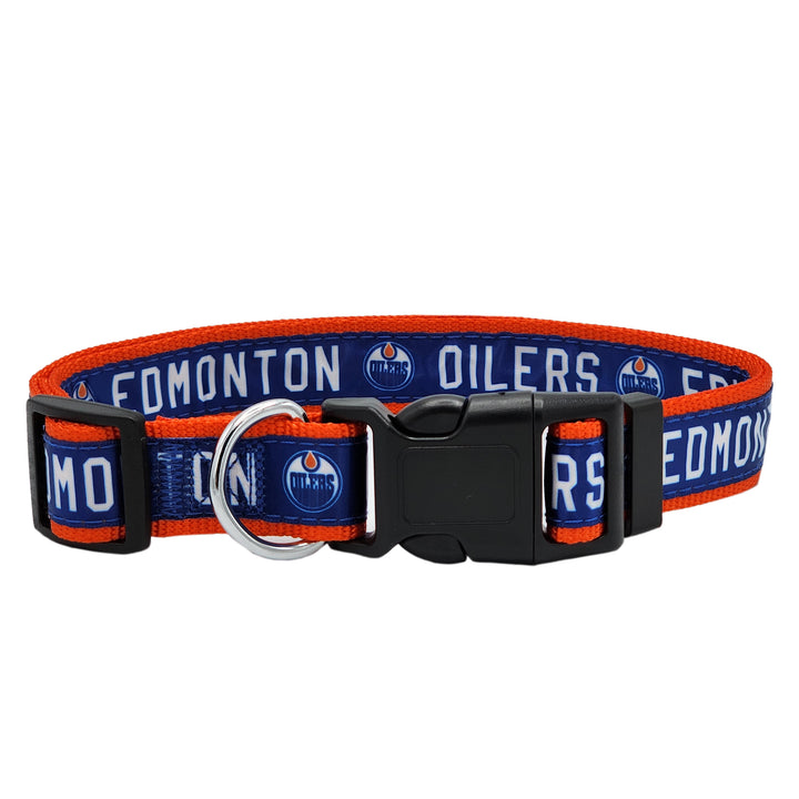 Edmonton Oilers Pets First Blue & Orange Satin Pet Collar