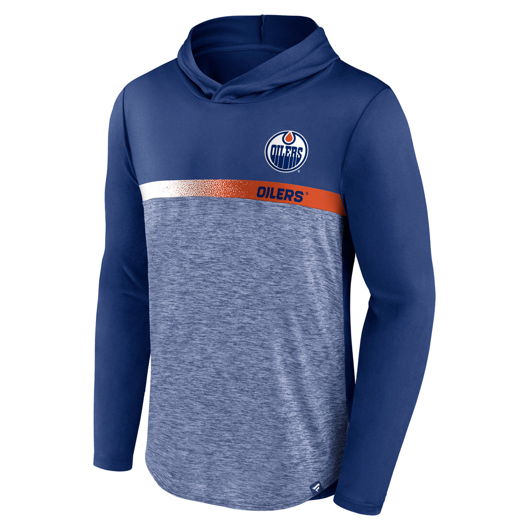 Edmonton Oilers Fanatics Cobalt Blue Podium Pullover Hooded Tech Shirt