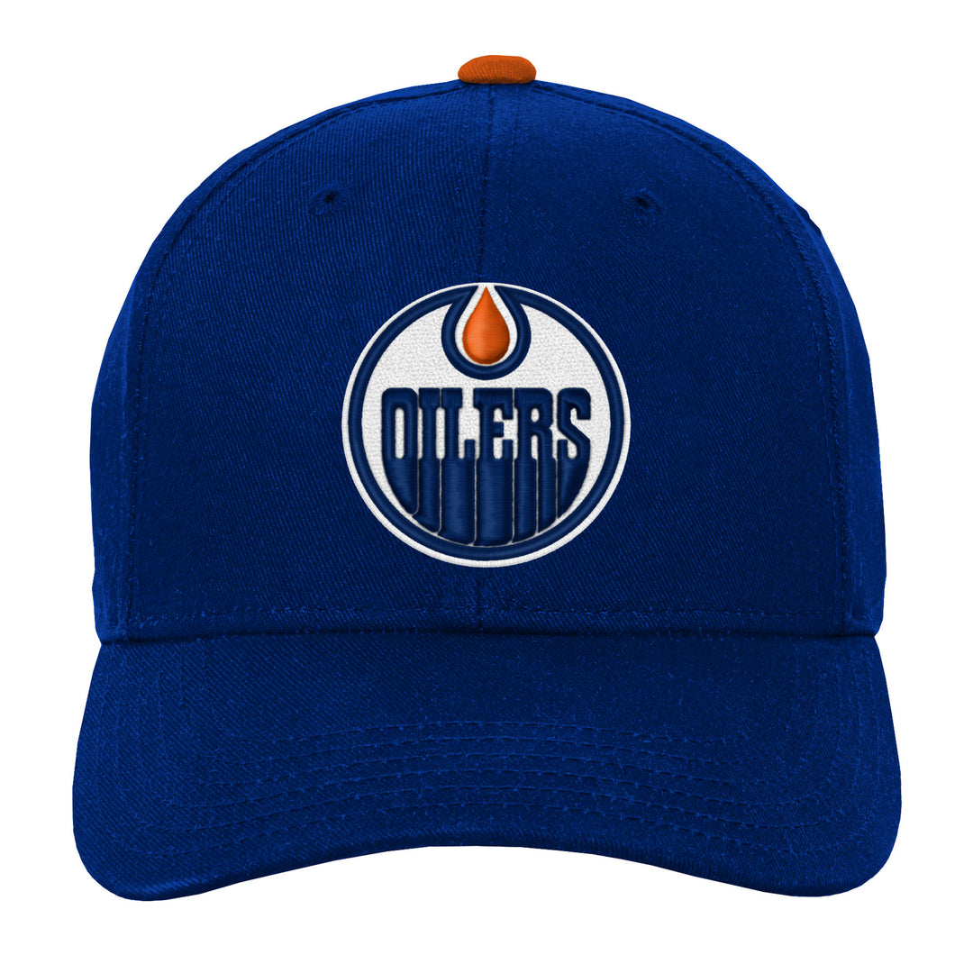 Edmonton Oilers Youth Outerstuff Precurved Blue Snapback Hat