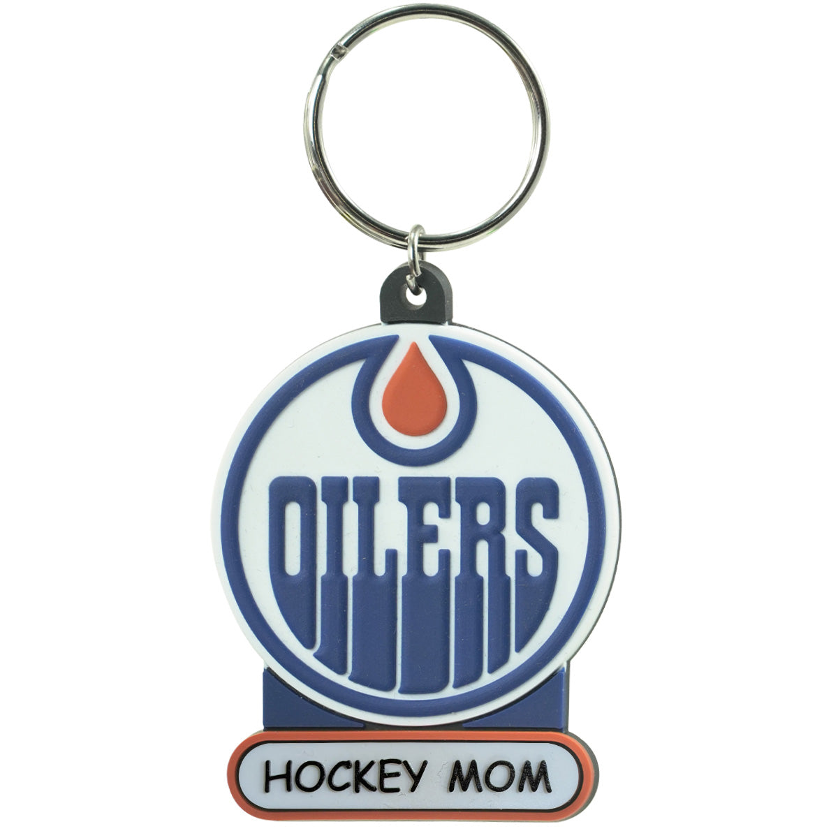 Edmonton Oilers Premium Hockey Mom PVC Logo Keychain
