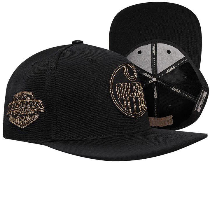 Edmonton Oilers Pro Standard Black & Gold Wool Snapback Hat
