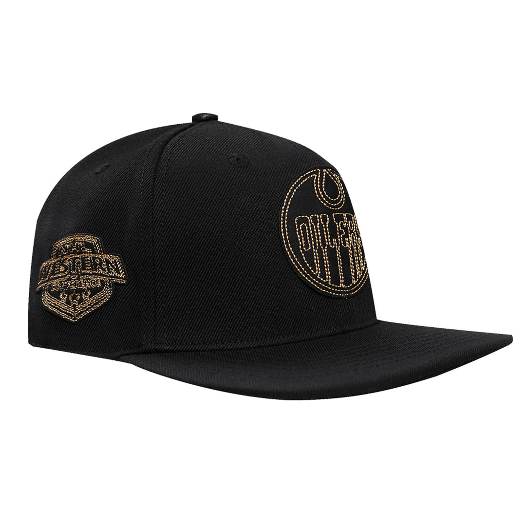 Edmonton Oilers Pro Standard Black & Gold Wool Snapback Hat