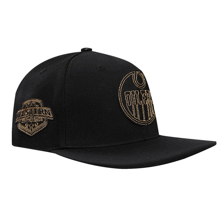 Edmonton Oilers Pro Standard Black & Gold Wool Snapback Hat