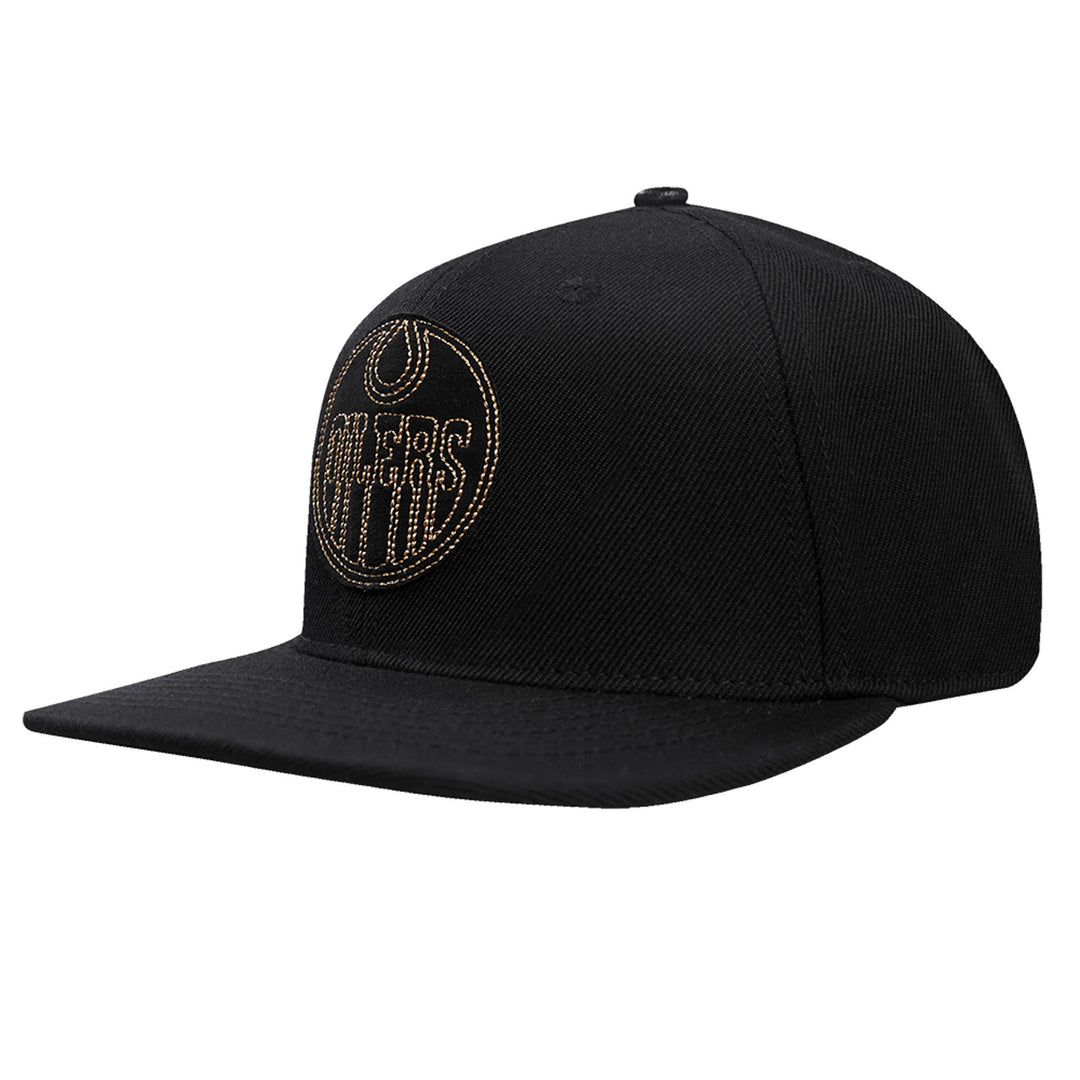 Edmonton Oilers Pro Standard Black & Gold Wool Snapback Hat