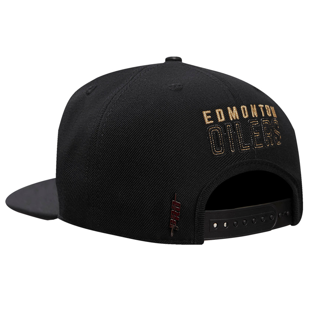 Edmonton Oilers Pro Standard Black & Gold Wool Snapback Hat