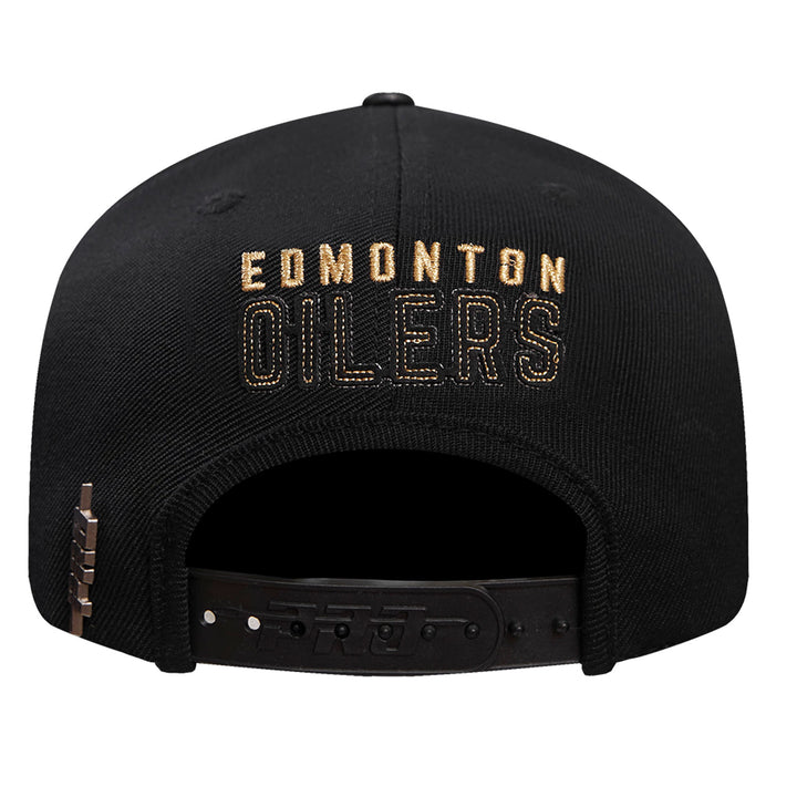 Edmonton Oilers Pro Standard Black & Gold Wool Snapback Hat