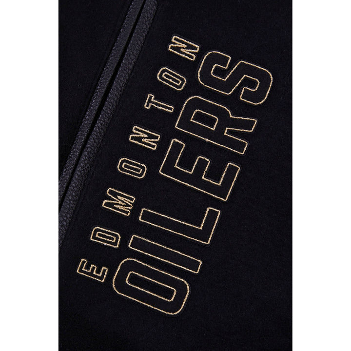 Edmonton Oilers Pro Standard Black & Gold Wool Varsity Jacket
