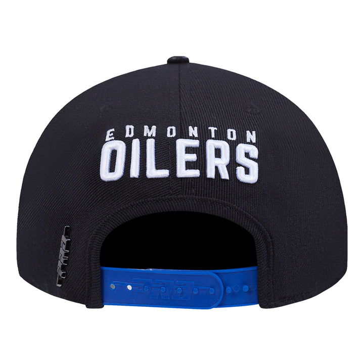 Edmonton Oilers Pro Standard Black & Blue Pick Stitch Snapback Hat