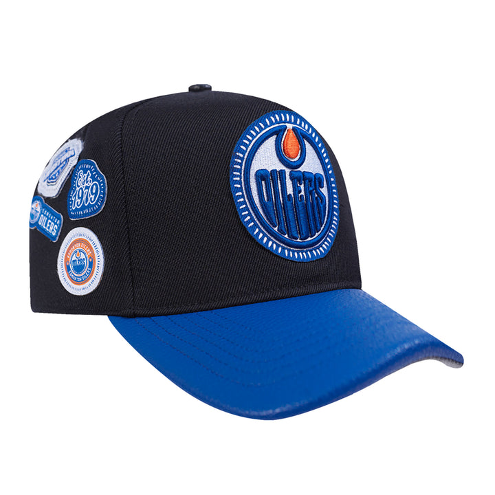 Edmonton Oilers Pro Standard Black & Blue Pick Stitch Snapback Hat