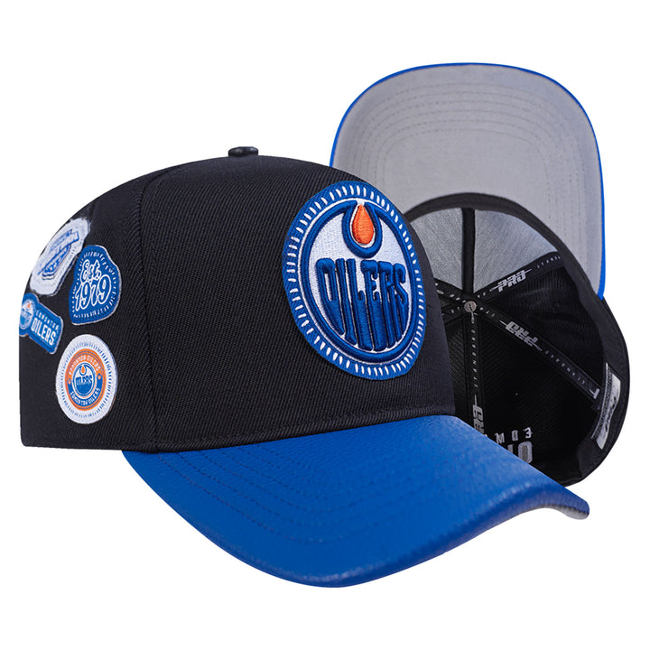 Edmonton Oilers Pro Standard Black & Blue Pick Stitch Snapback Hat