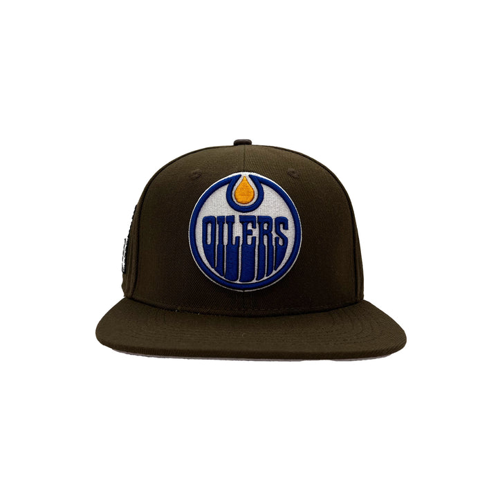 Edmonton Oilers Pro Standard Brown Home Logo Wool Snapback Hat