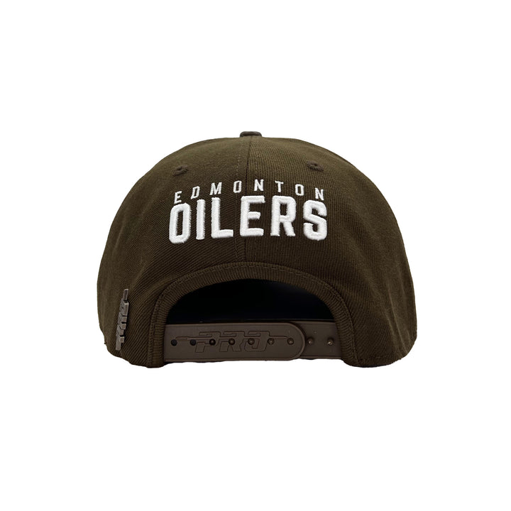 Edmonton Oilers Pro Standard Brown Home Logo Wool Snapback Hat