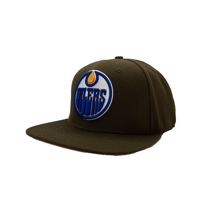 Edmonton Oilers Pro Standard Brown Home Logo Wool Snapback Hat