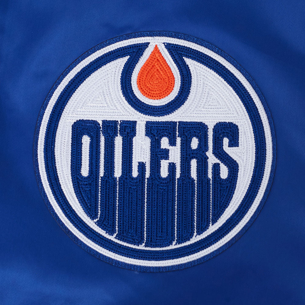 Edmonton Oilers Pro Standard City Arch Blue Satin Jacket