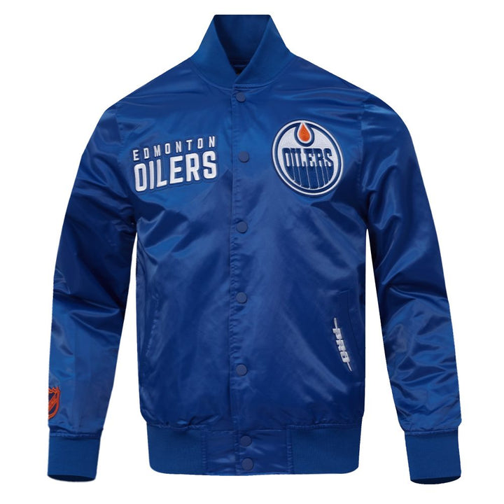 Edmonton Oilers Pro Standard City Arch Blue Satin Jacket