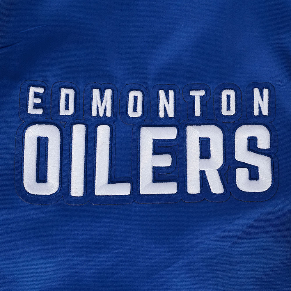 Edmonton Oilers Pro Standard City Arch Blue Satin Jacket
