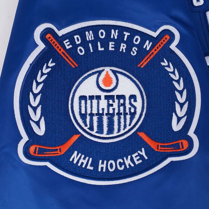 Edmonton Oilers Pro Standard City Arch Blue Satin Jacket