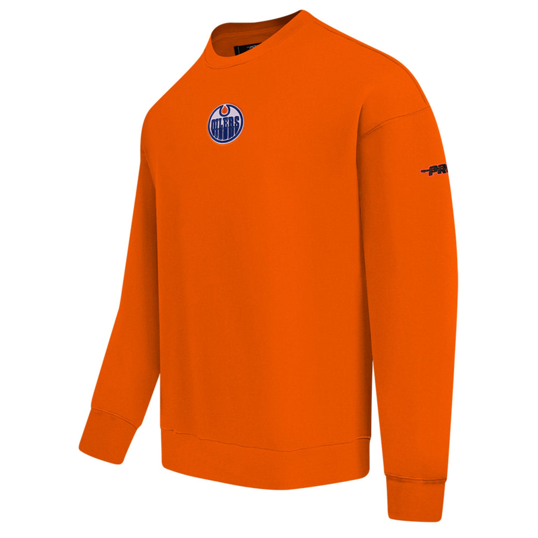 Edmonton Oilers Pro Standard Classic Icon Orange Drop Shoulder Crewneck
