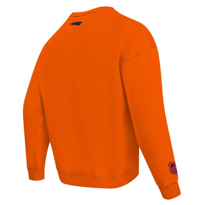 Edmonton Oilers Pro Standard Classic Icon Orange Drop Shoulder Crewneck