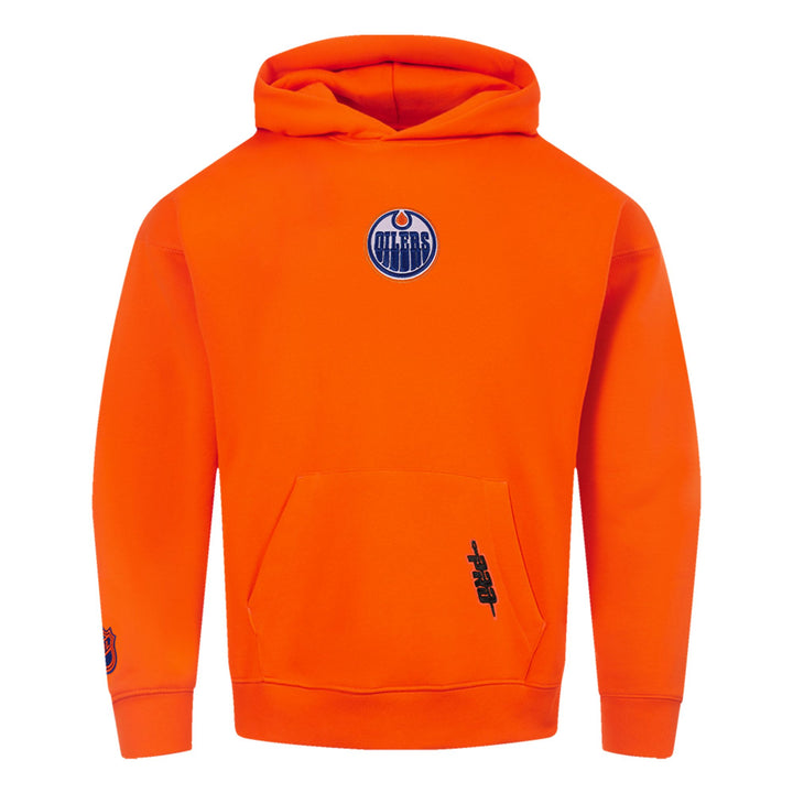Edmonton Oilers Pro Standard Classic Icon Orange Drop Shoulder Hoodie