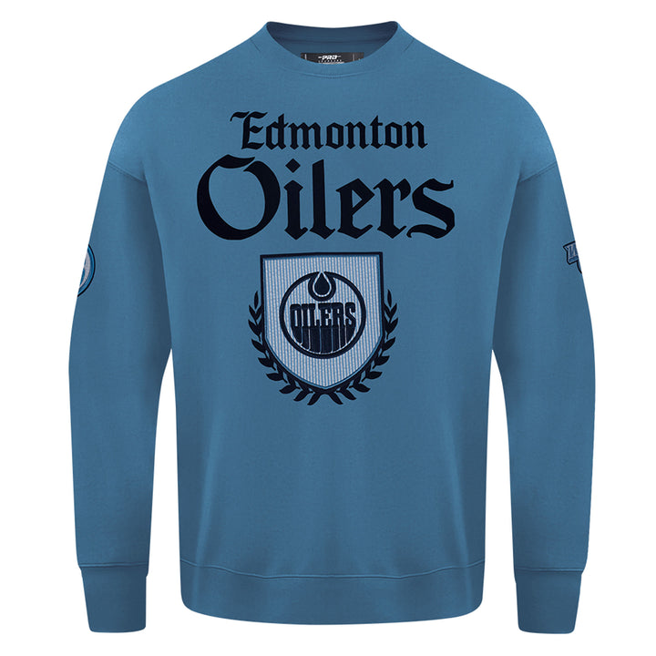 Edmonton Oilers Pro Standard Country Club Blue Drop Shoulder Crewneck Sweatshirt