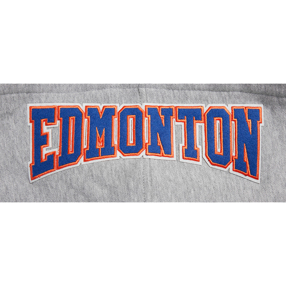 Edmonton Oilers Pro Standard Crest Emblem Rib Fleece Heather Grey Hoodie