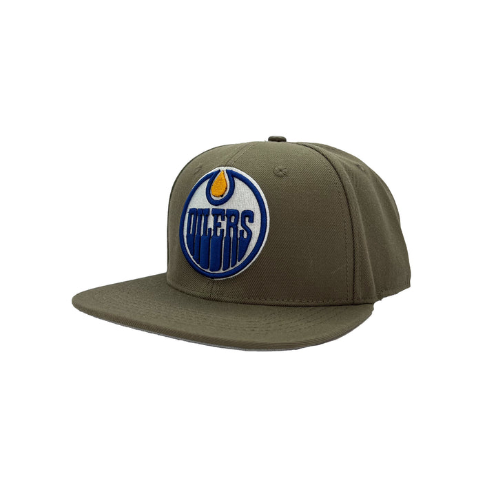 Edmonton Oilers Pro Standard Dark Taupe Home Logo Wool Snapback Hat