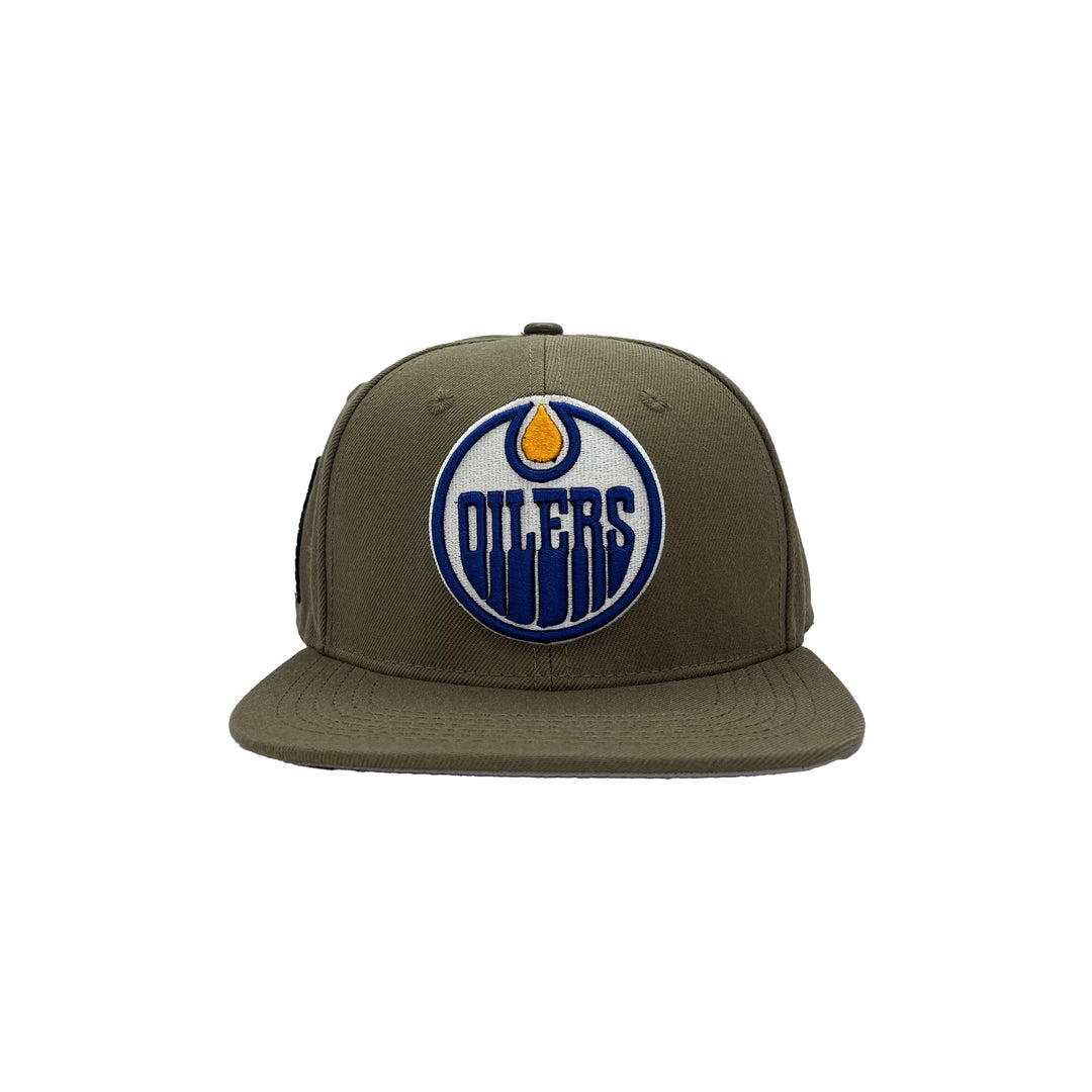Edmonton Oilers Pro Standard Dark Taupe Home Logo Wool Snapback Hat