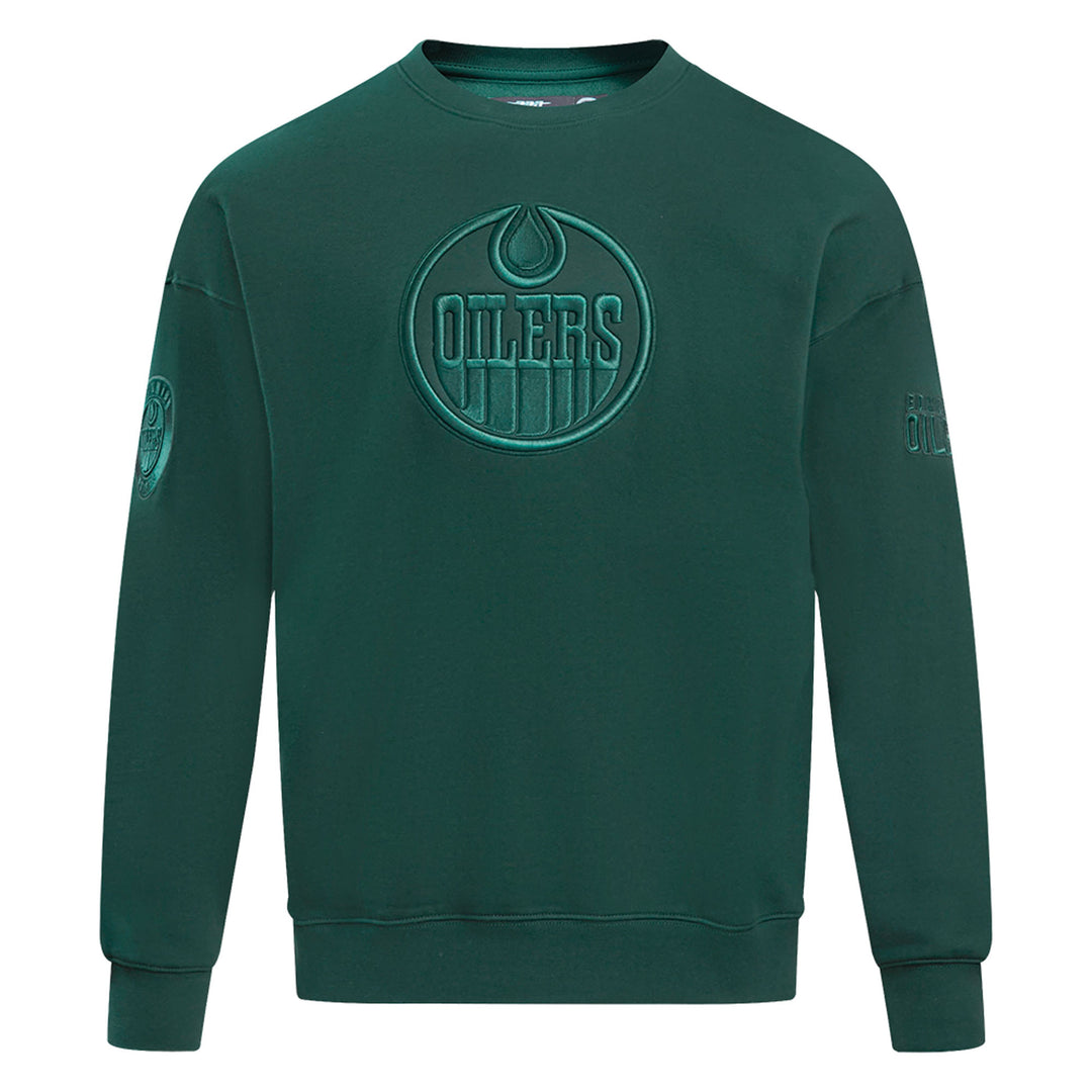 Edmonton Oilers Pro Standard Drop Shoulder Forest Green Crewneck Sweatshirt