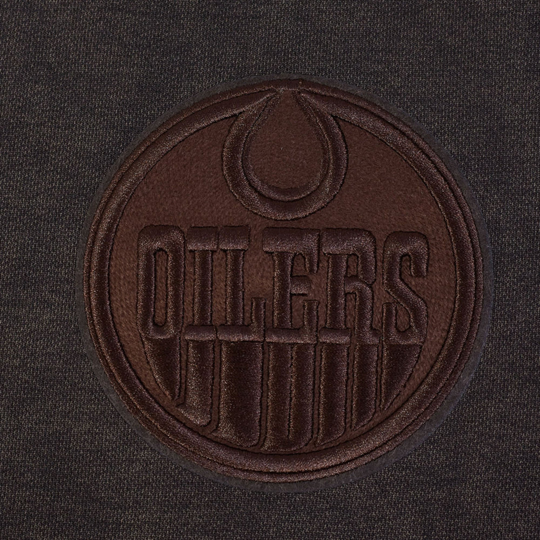 Edmonton Oilers Pro Standard Enzyme Wash Brown Drop Shoulder Crewneck