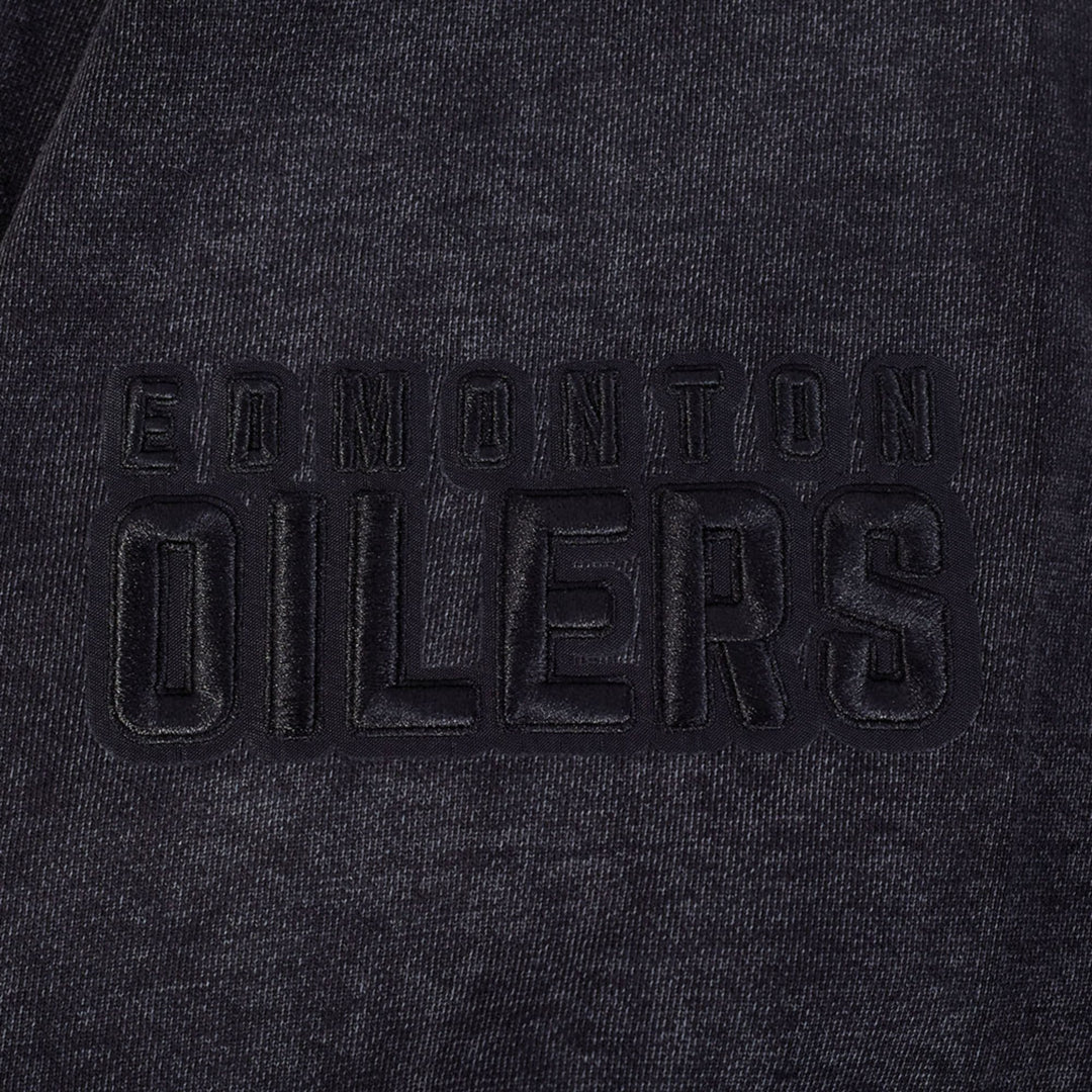 Edmonton Oilers Pro Standard Enzyme Wash Grey Drop Shoulder Hoodie