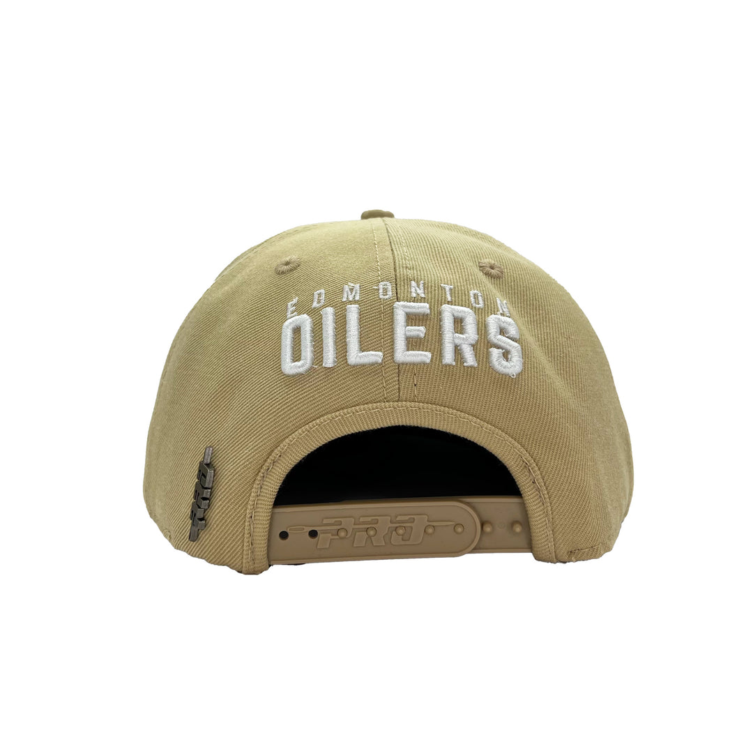 Edmonton Oilers Pro Standard Khaki Home Logo Wool Snapback Hat