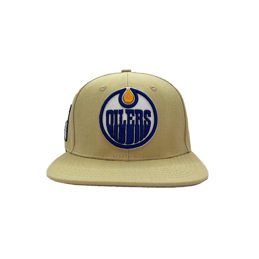 Edmonton Oilers Pro Standard Khaki Home Logo Wool Snapback Hat