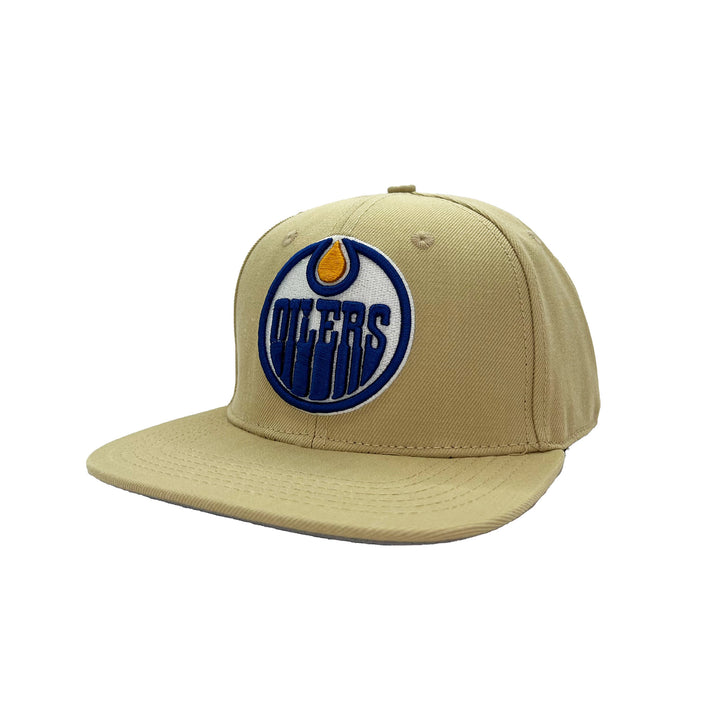 Edmonton Oilers Pro Standard Khaki Home Logo Wool Snapback Hat