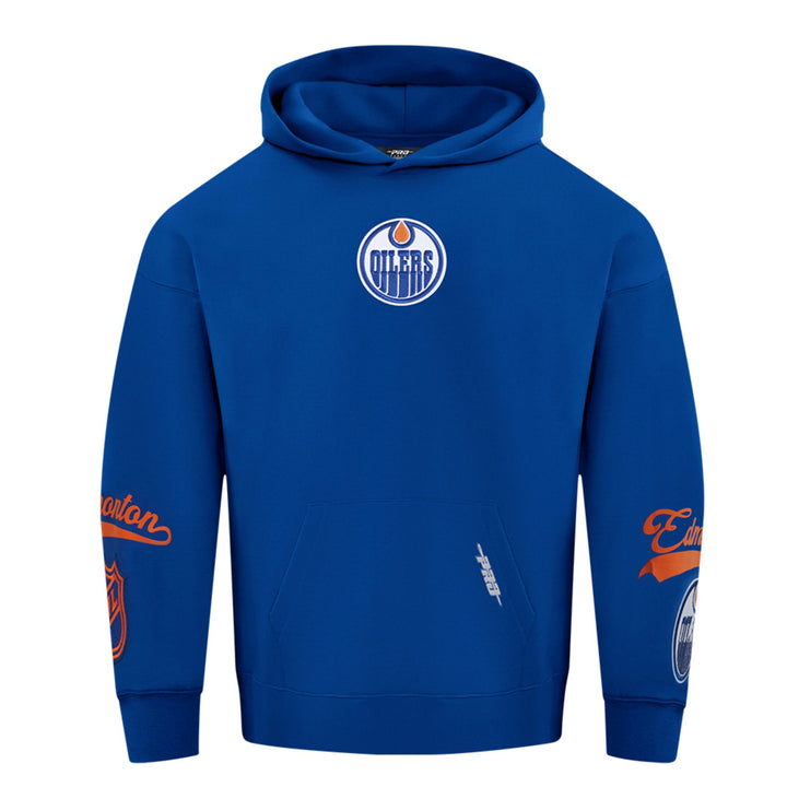 Edmonton Oilers Pro Standard Living Large Blue Drop Shoulder Hoodie