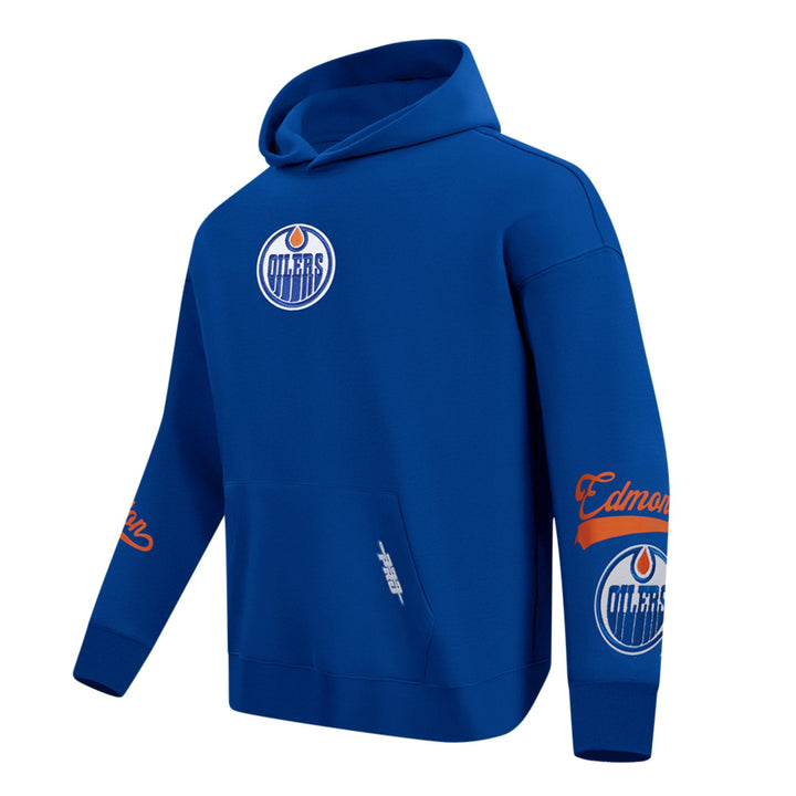 Edmonton Oilers Pro Standard Living Large Blue Drop Shoulder Hoodie