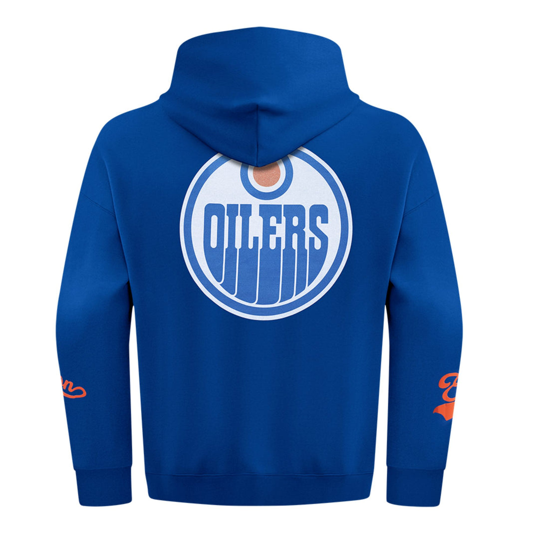 Edmonton Oilers Pro Standard Living Large Blue Drop Shoulder Hoodie