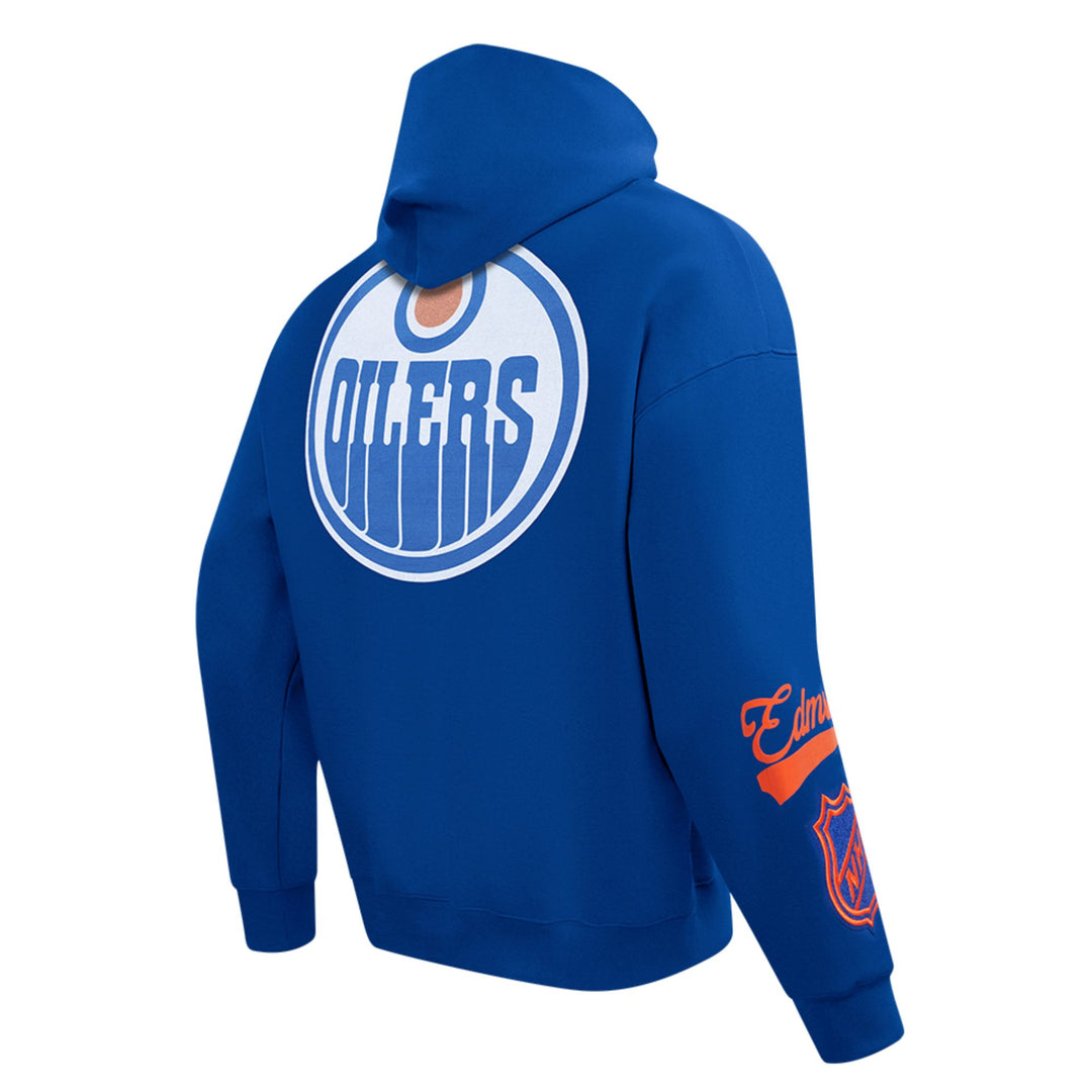 Edmonton Oilers Pro Standard Living Large Blue Drop Shoulder Hoodie