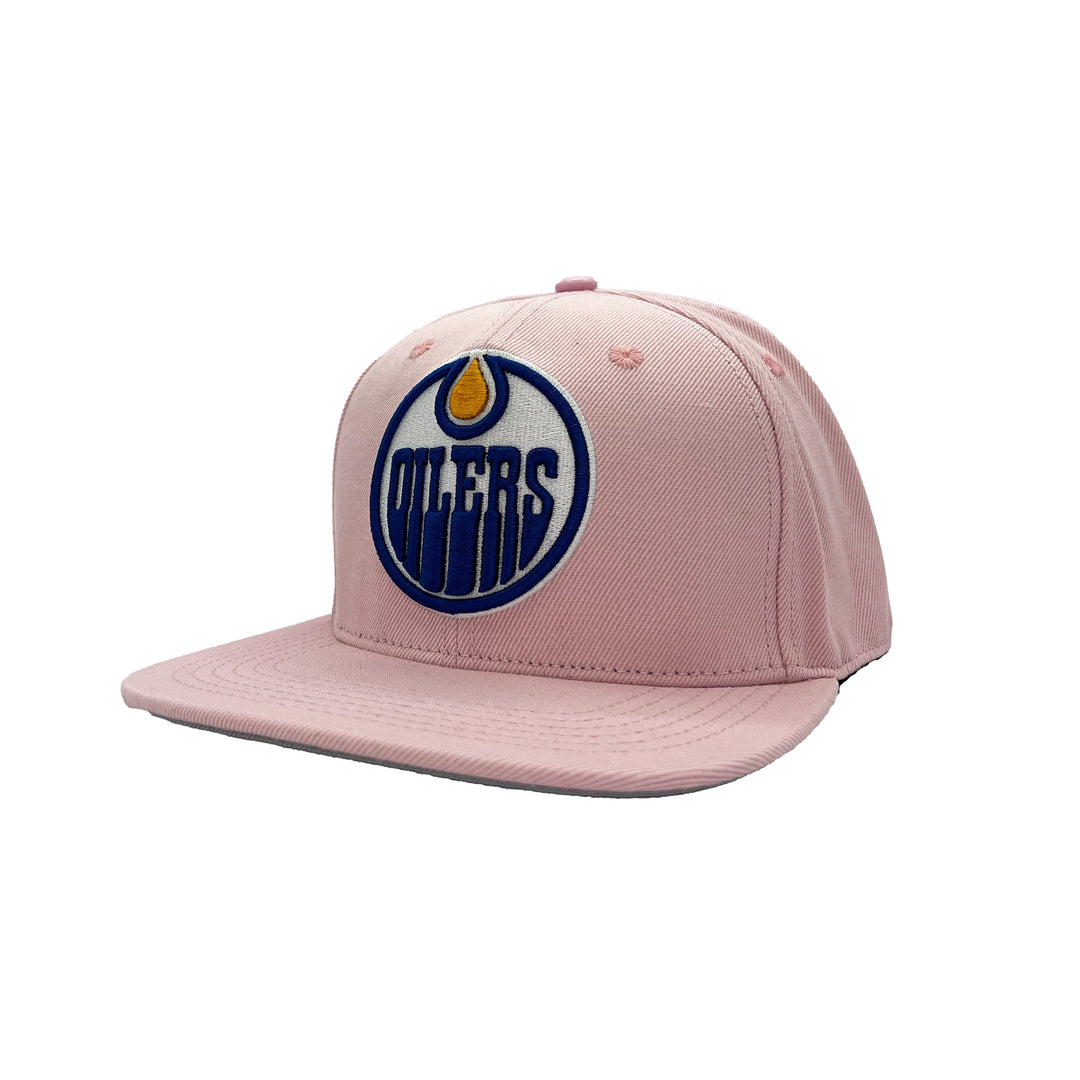 Edmonton Oilers Pro Standard Pink Home Logo Wool Snapback Hat