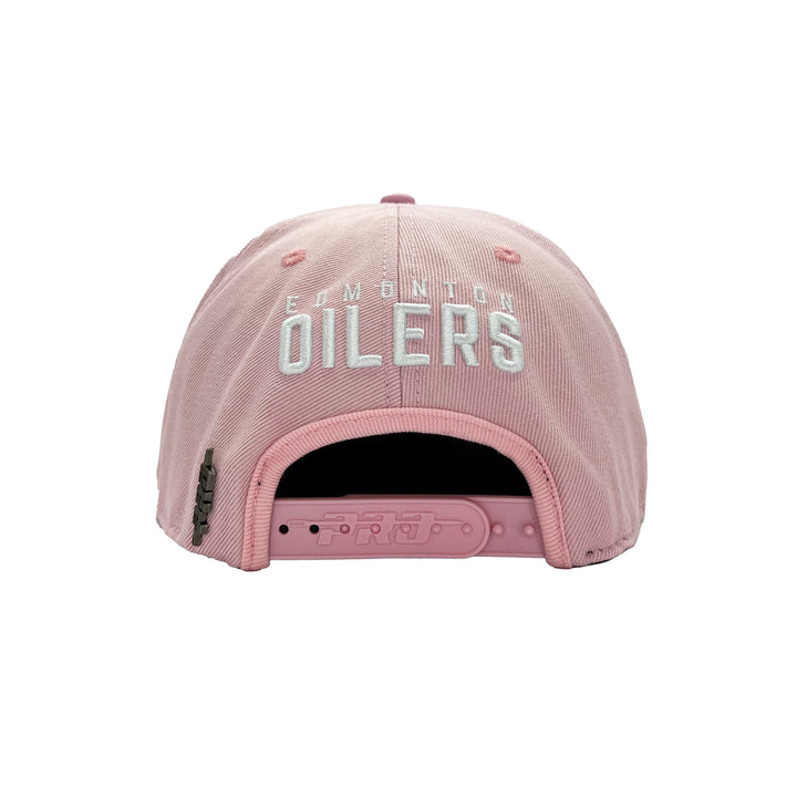 Edmonton Oilers Pro Standard Pink Home Logo Wool Snapback Hat