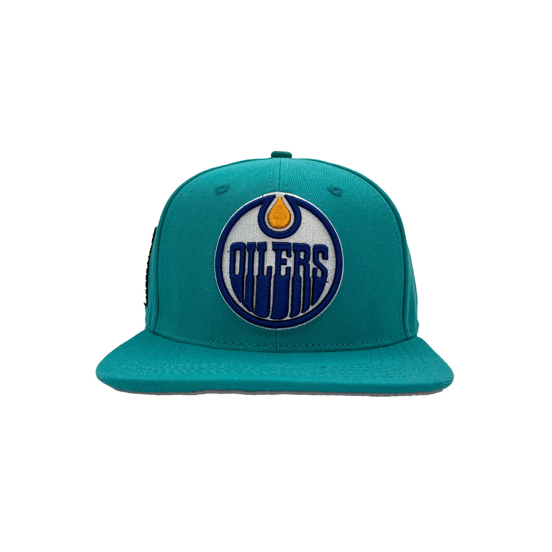 Edmonton Oilers Pro Standard Seafoam Green Home Logo Wool Snapback Hat